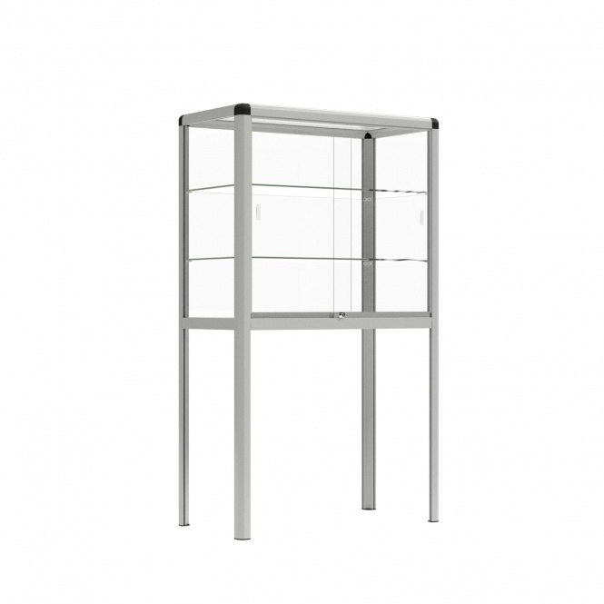 Vitrine, freistehend, 180 cm hoch, 100x50 cm (B/T), 